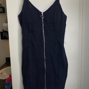 Black denim body con dress!